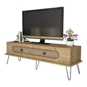 ТВ ШКАФ МЕЛАМИН В ЦВЯТ ЕСТЕСТВЕН ДЪБ МЕТАЛНИ КРАКА 145x40x45Hсм.