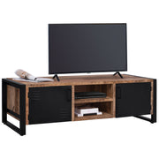 ТВ шкаф Метал и масивно мангово дърво Натурален 160x45.5x51