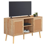 ТВ ШКАФ МЕЛАМИН COLM С ВРАТИ ОТ РАТАН ЕСТЕСТВЕН ЦВЯТ 120x39x56,5Hсм.