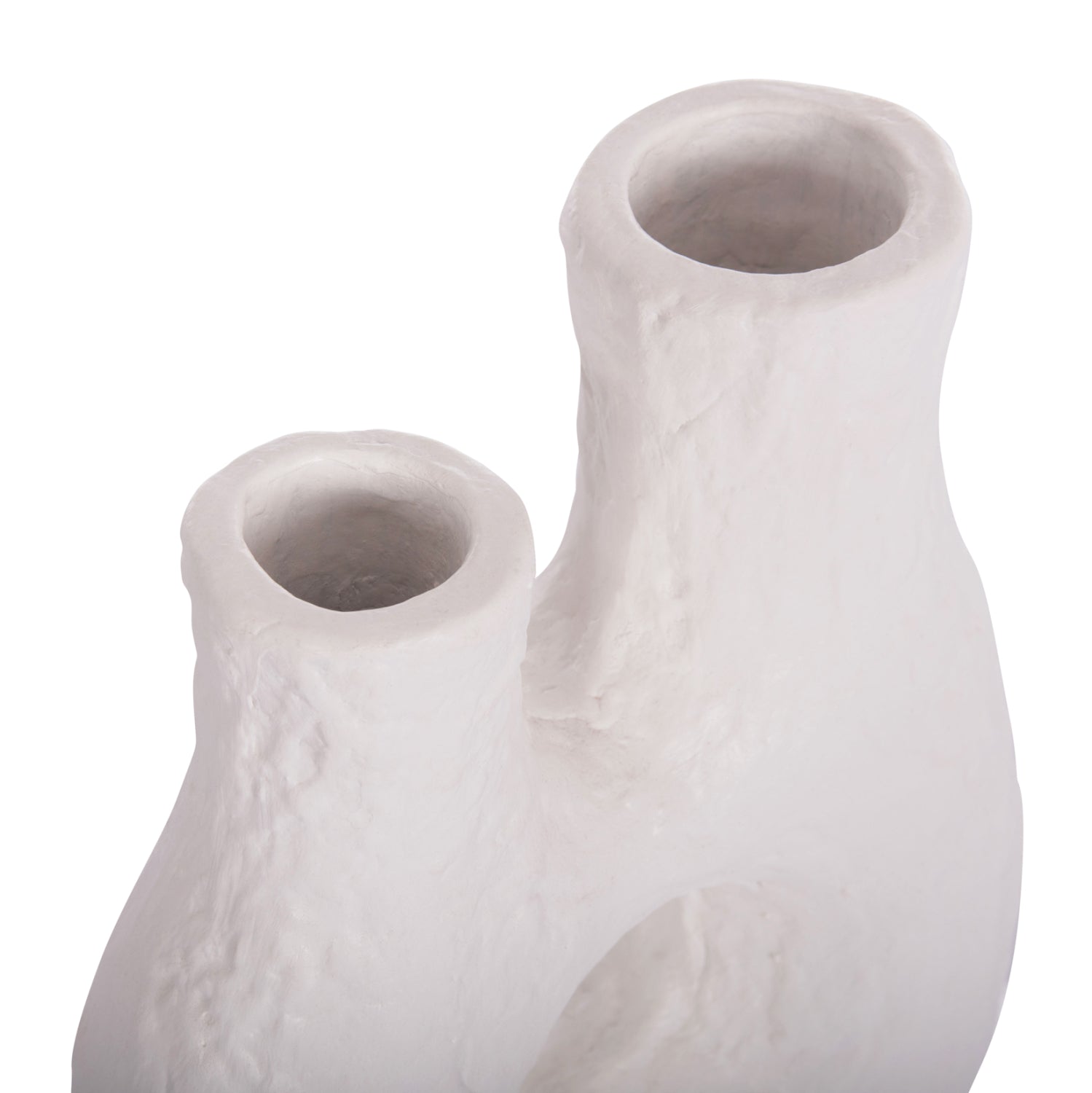 Декоративна маса ваза NAMENTIS.02L теракота в бял цвят--27x13.5x37Hcm.