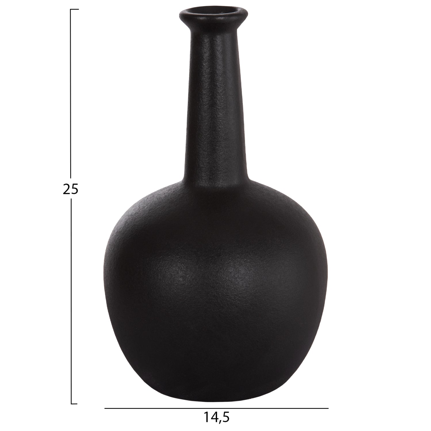 КЕРАМИЧНА ДЕКОРАЦИЯ ЗА МАСА ELENDIL МАТ ЧЕРЕН Φ14,5x25Hсм.