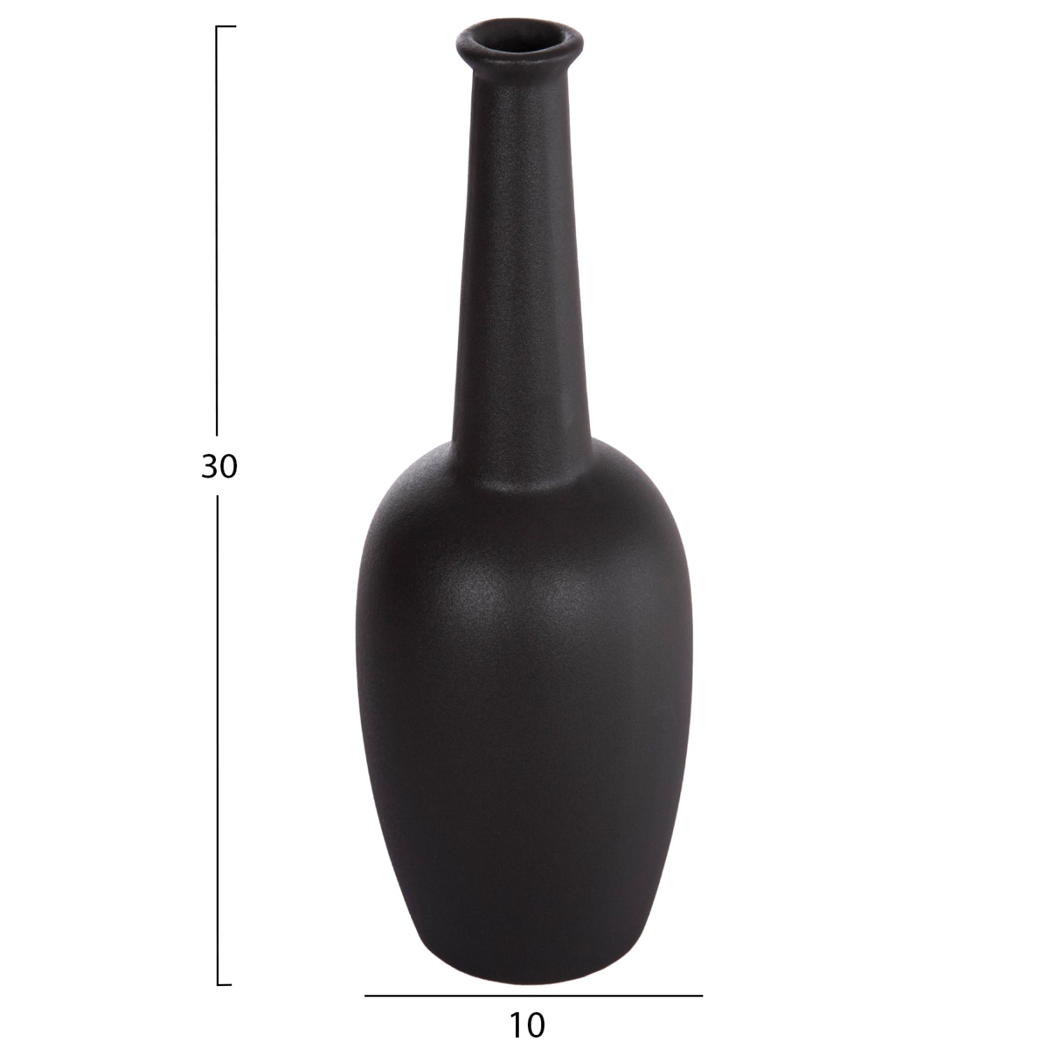 Керамична декорация за маса ELENDIL черен мат Φ10x30Hсм.