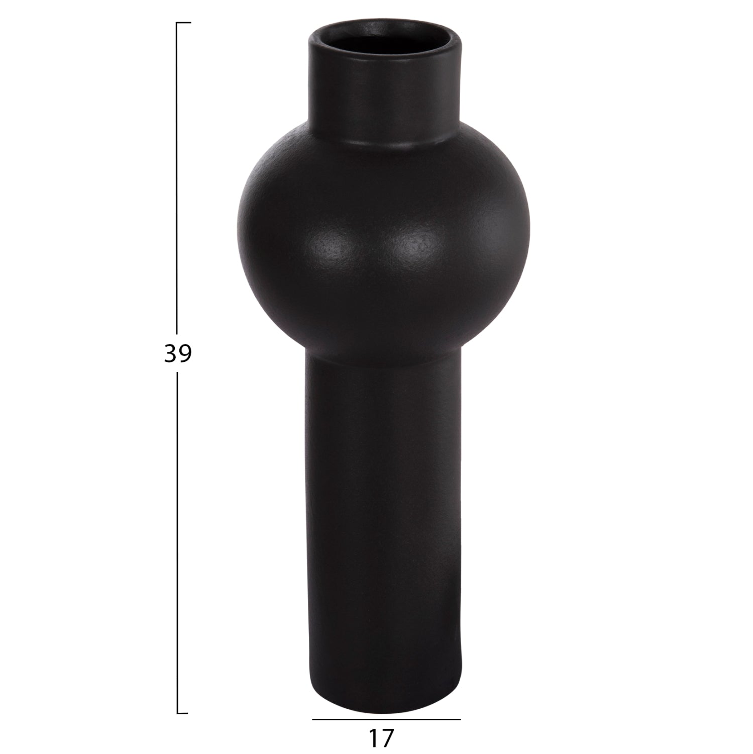 Керамична декорация за маса SCEPTER матово черно Φ17.5x40Hcm.