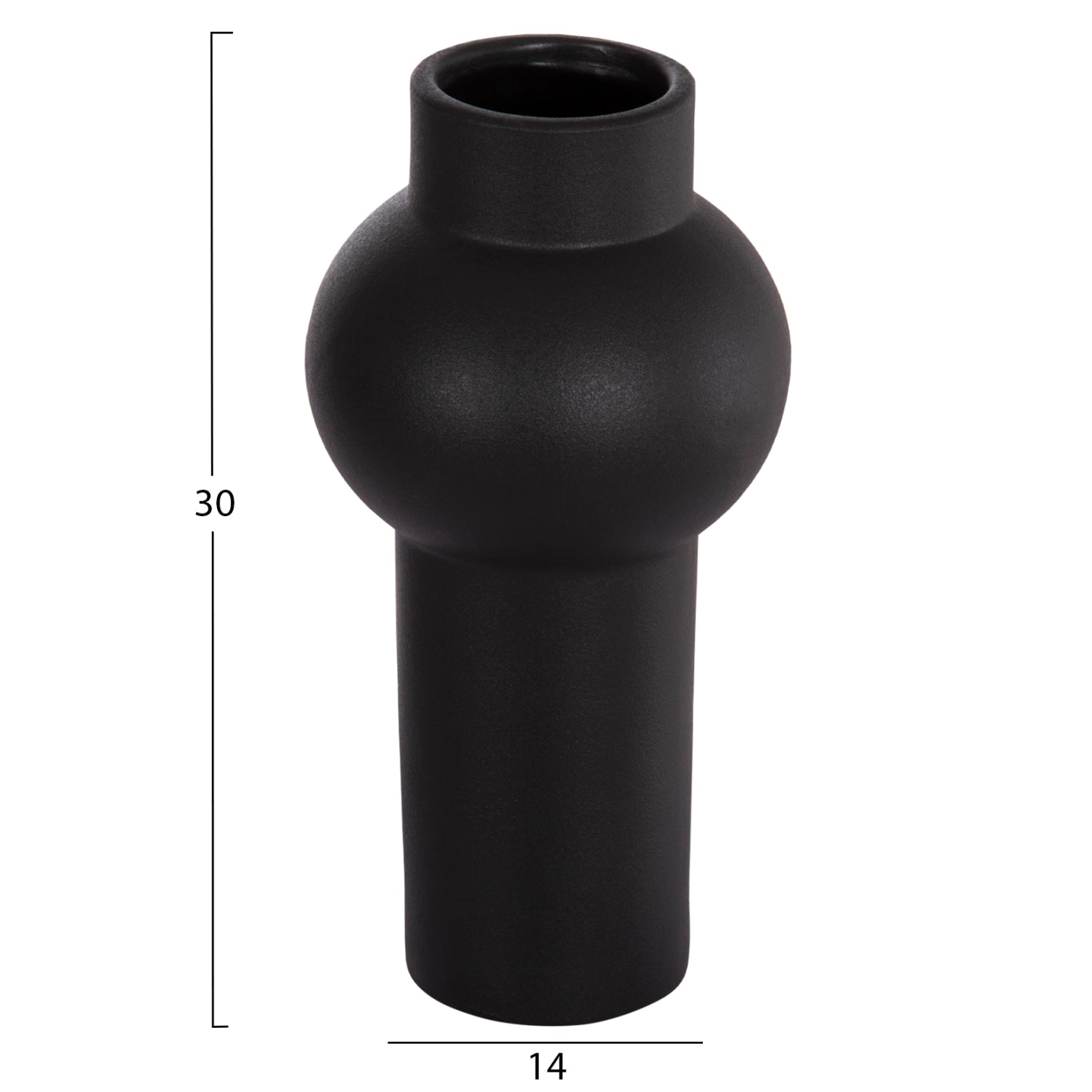 Керамична декорация за маса SCEPTER матово черна Φ15x30Hсм.