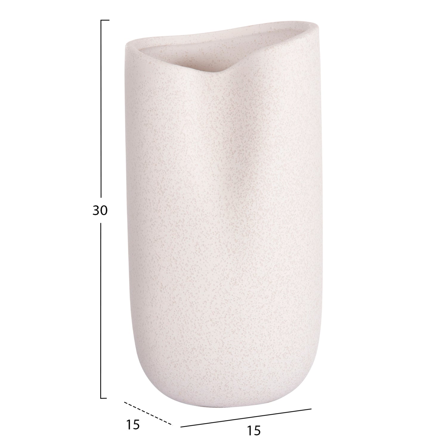 Керамична декорация за маса GLAZE слонова кост с кристализация 15,2x15x30Hсм.