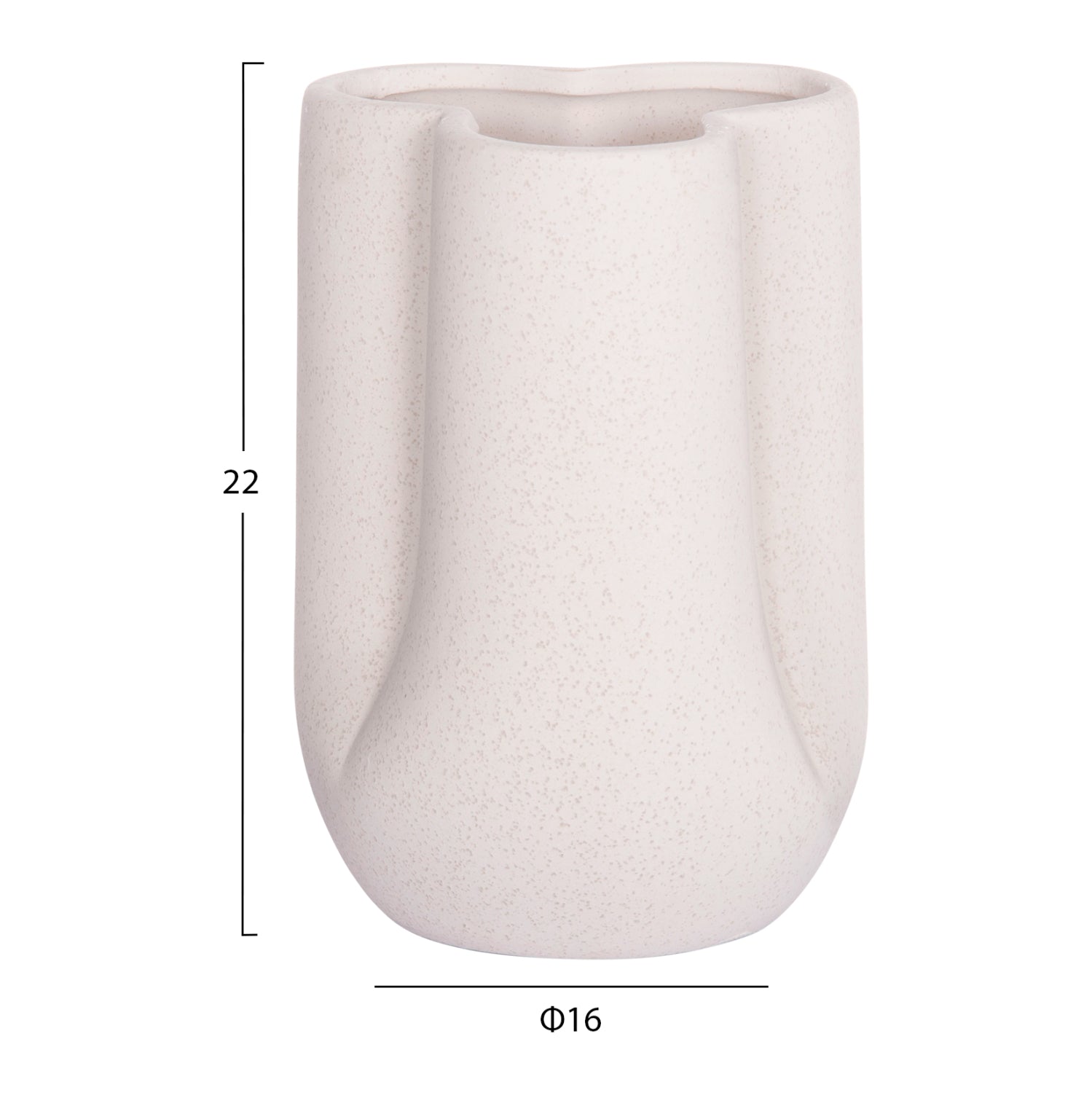 Керамична декорация за маса GLAZE слонова кост с кристализация Φ16x22Hсм
