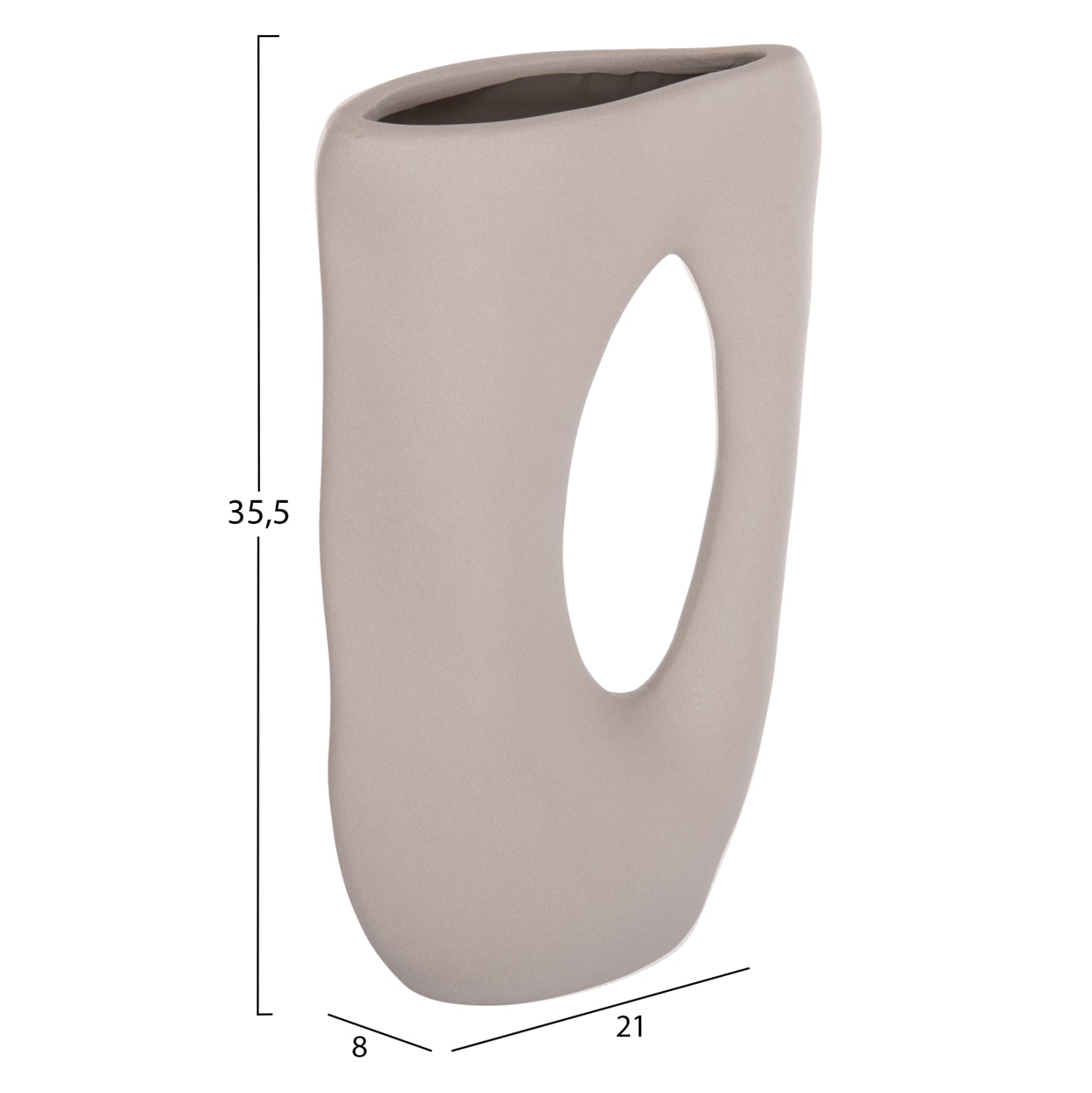 КЕРАМИЧНА ДЕКОРАЦИЯ ЗА МАСА SEBOR МАТОВ СИВ 21x8x35.5Hсм.