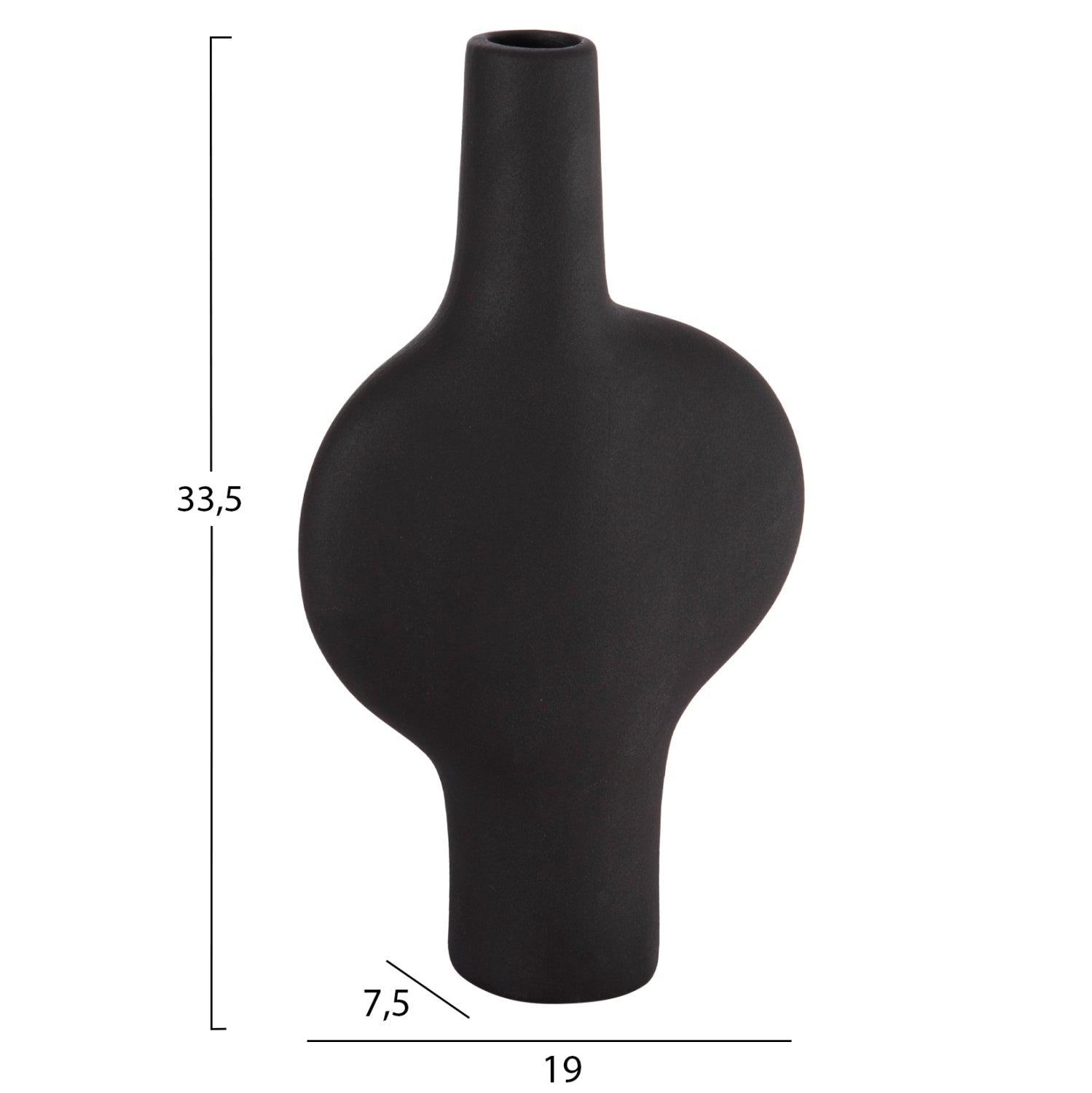 КЕРАМИЧНА ДЕКОРАЦИЯ ЗА МАСА СЕРИЯ ARKEN МАТОВО ЧЕРНО 19x7,5x33,5Hсм.