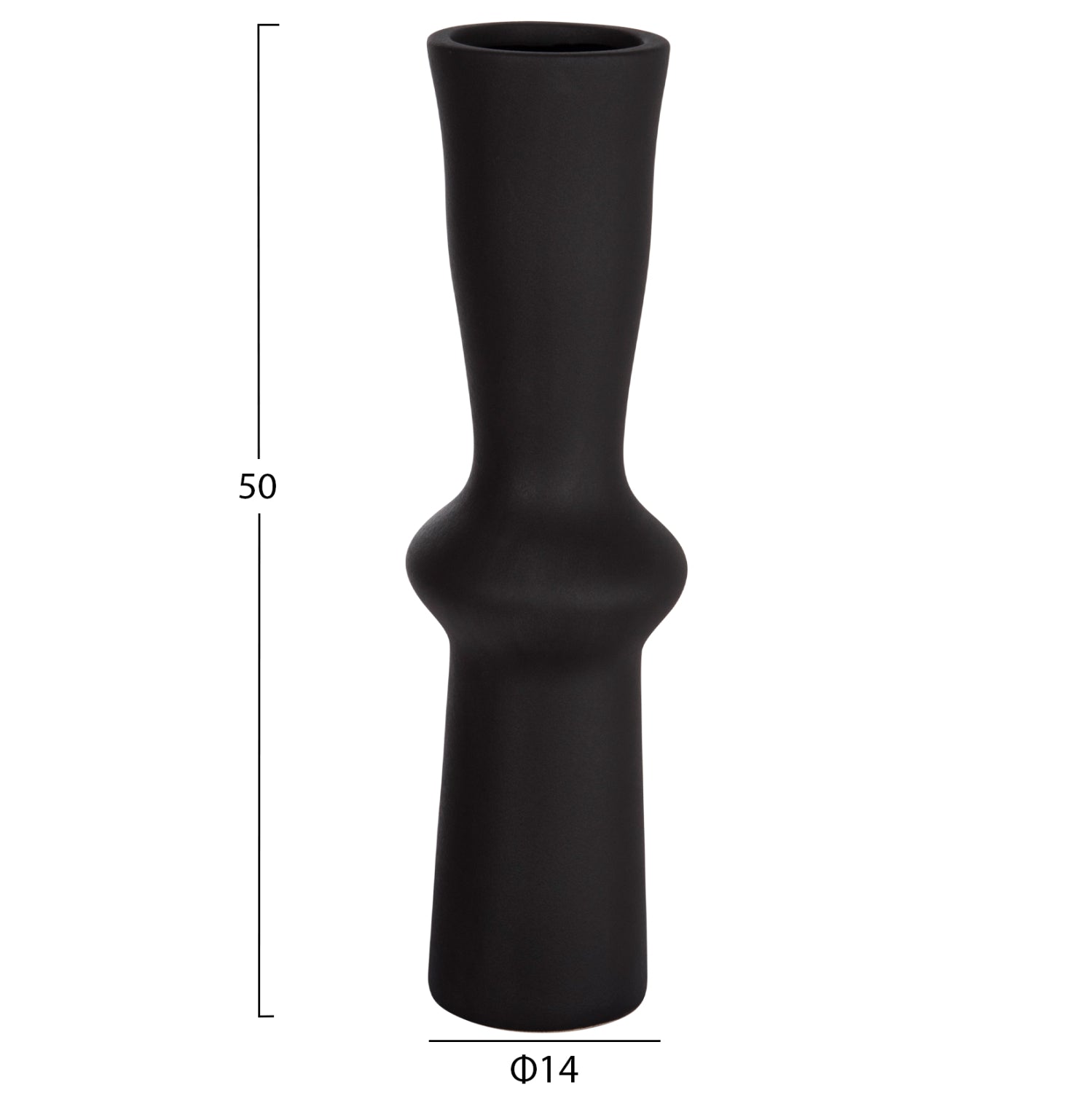 Керамична декорация за маса SCEPTER матово черна Φ14x50Hсм.