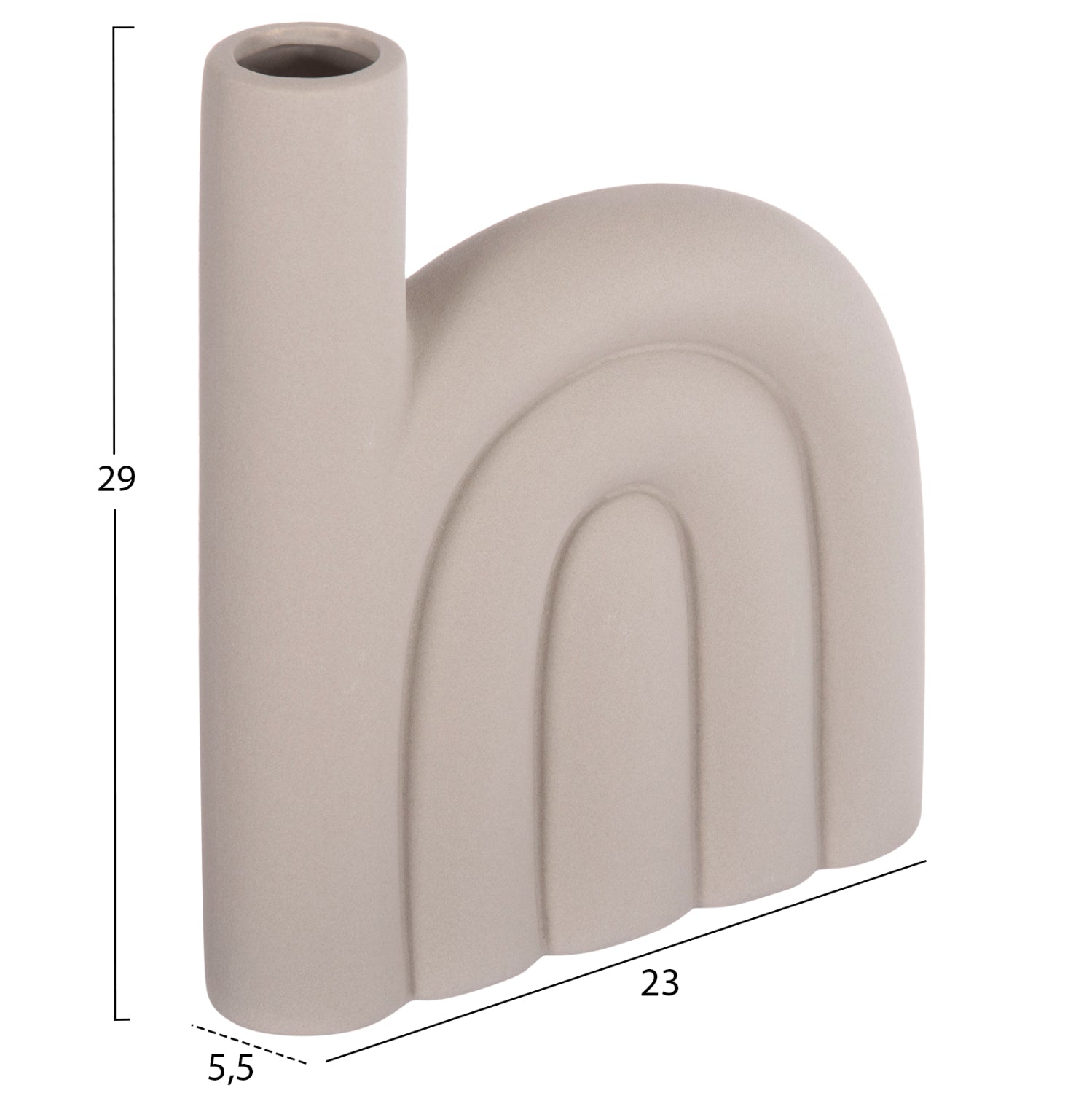 Керамична декорация за маса ARCON матово сива 23x5.5x29Hсм.