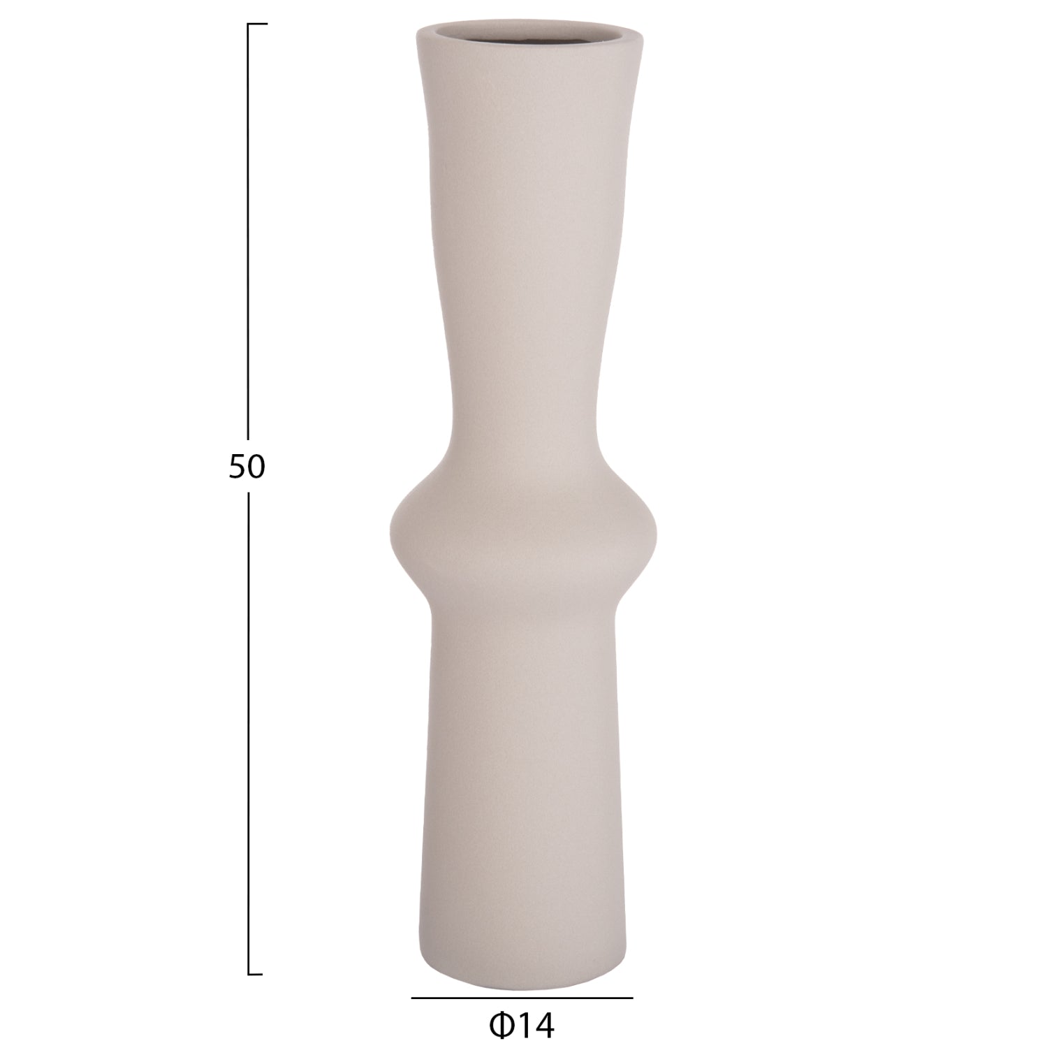 Керамична декорация за маса SCEPTER матово сива Φ14x50Hсм.