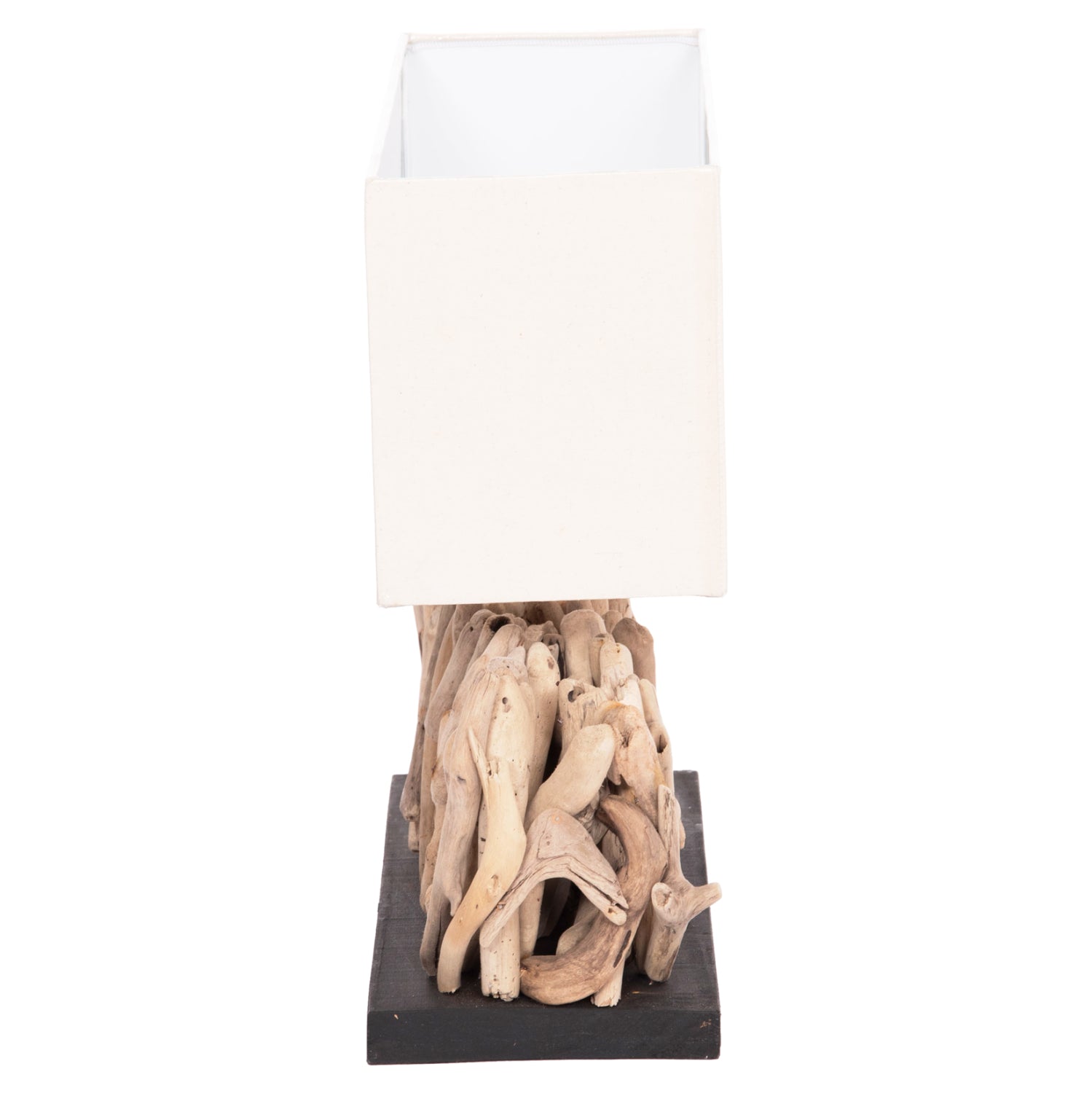 Настолна лампа правоъгълна TWIGGY дрифтуд и бял абажур 56x16.5x43см