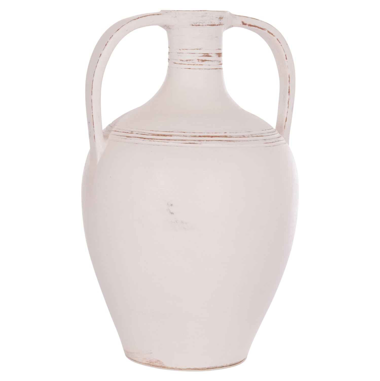 Декоративна ваза (амфора) FEAX.02L теракота в бяло--35x35x58Hсм.