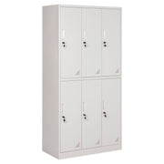 Метален шкаф BRAILA с 6 отделения и ключалки светлосив 90x45x185Hсм.