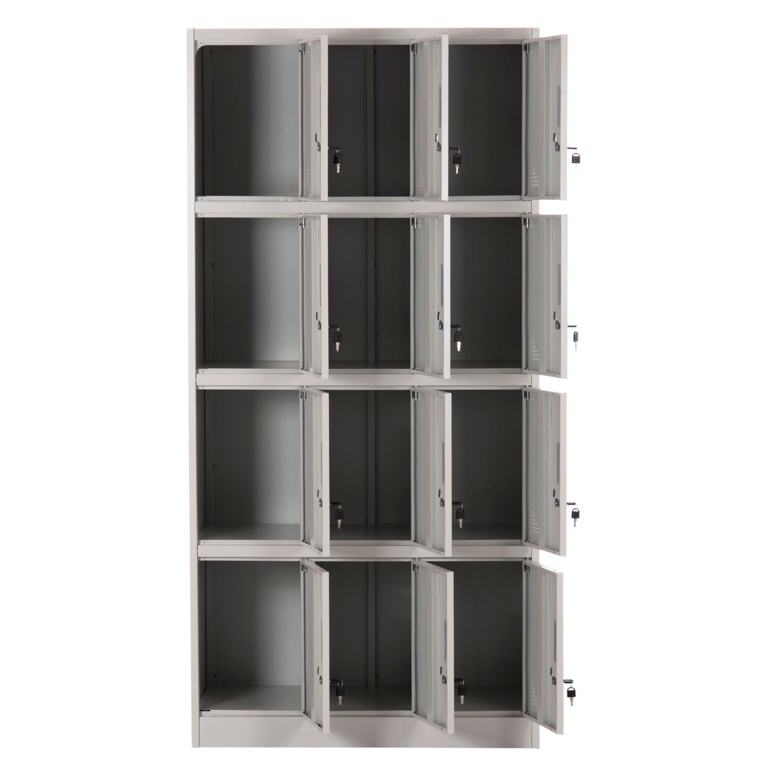 Метален шкаф с 12 отделения и ключалки BEXLEY светлосив 90x45x185Hсм.