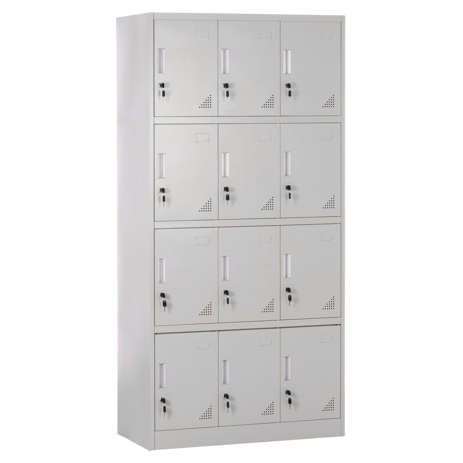 Метален шкаф с 12 отделения и ключалки BEXLEY светлосив 90x45x185Hсм.