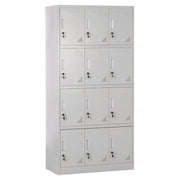 Метален шкаф с 12 отделения и ключалки BEXLEY светлосив 90x45x185Hсм.
