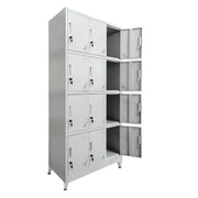 МЕТАЛЕН ШКАФ BEXLEY С КРАКА - 12 КАБИНЕТА С КЛЮЧАЛКИ В СВЕТЛО СИВО 90x40x195Hcm.