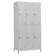 МЕТАЛЕН ШКАФ С КРАКА BRAILA 6 КАБИНЕТА С КЛЮЧАЛКИ В СВЕТЛО СИВО 90x45x195Hcm.