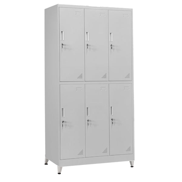 МЕТАЛЕН ШКАФ С КРАКА BRAILA 6 КАБИНЕТА С КЛЮЧАЛКИ В СВЕТЛО СИВО 90x45x195Hcm.