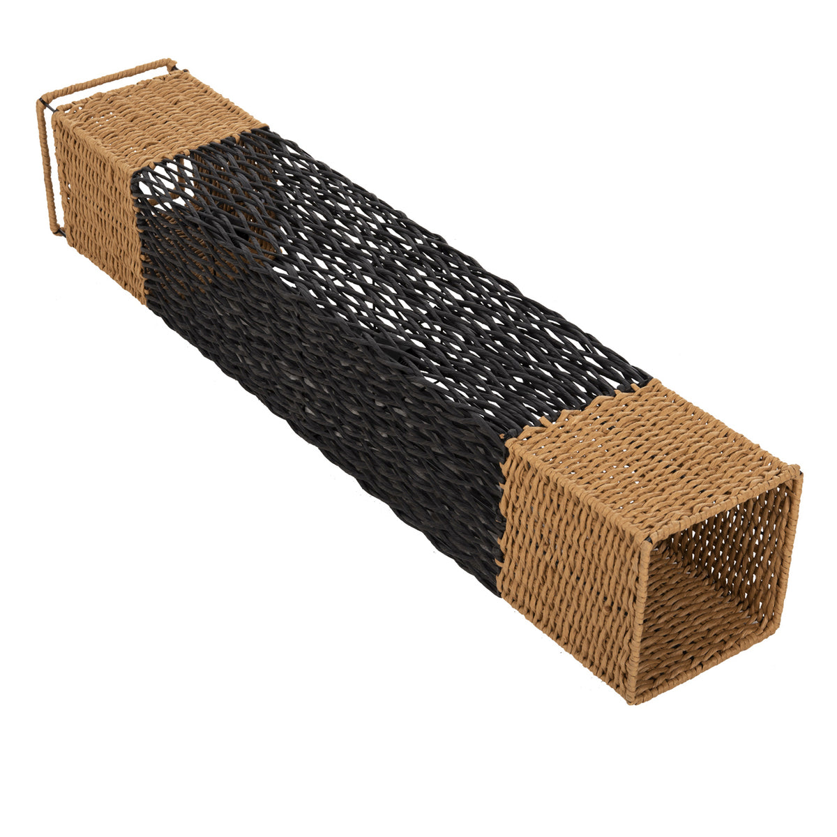 Подова лампа метал-хартия въже в пясъчно бежово-черно 21x21x119,5Hcm.