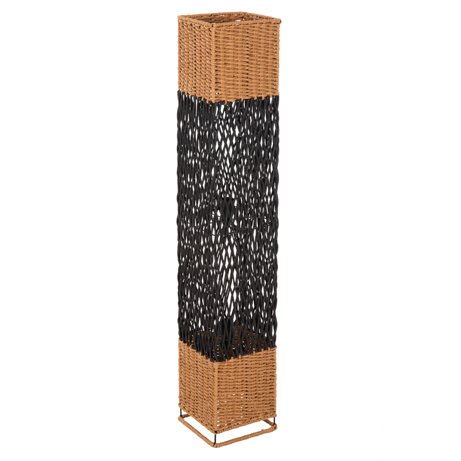 Подова лампа метал-хартия въже в пясъчно бежово-черно 21x21x119,5Hcm.