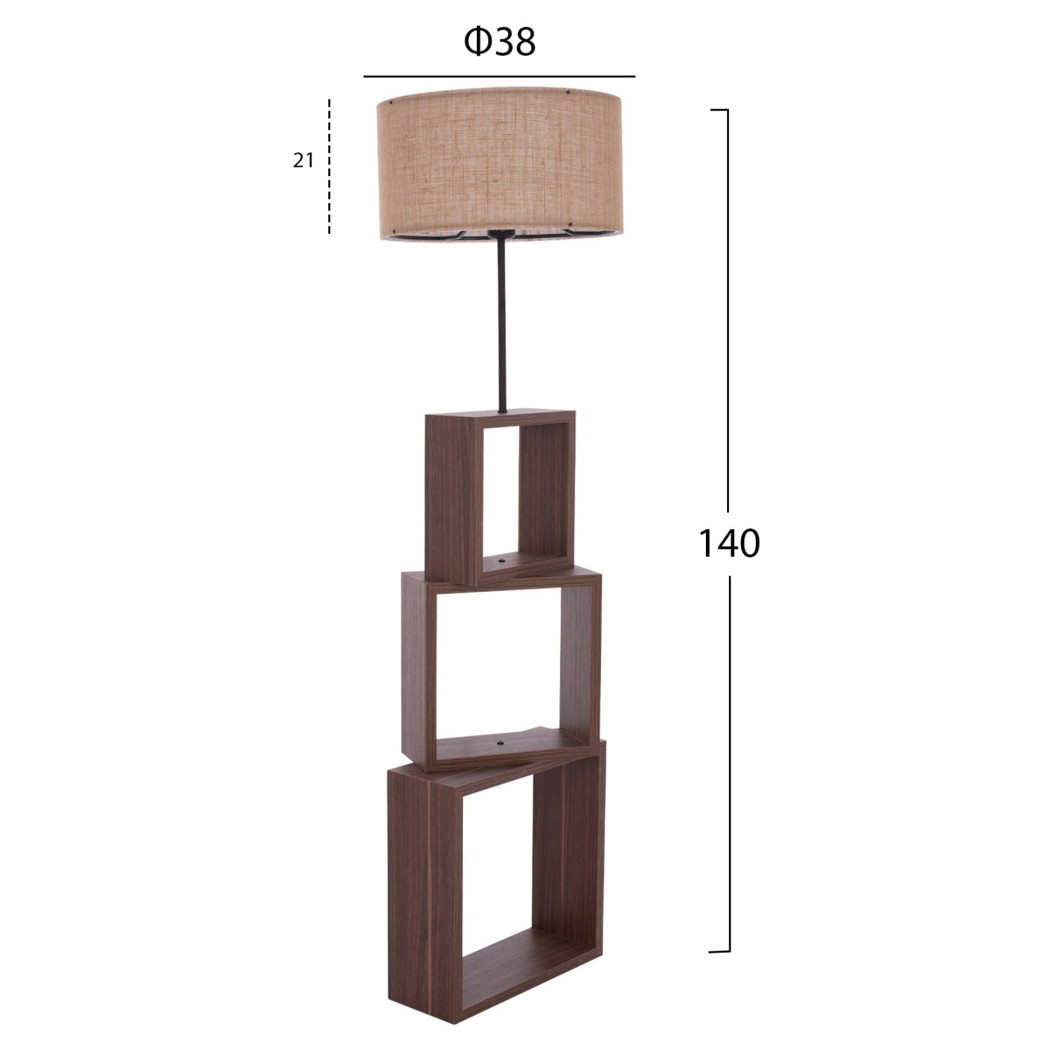 Подова лампа MDF орех кафява D38x140 см