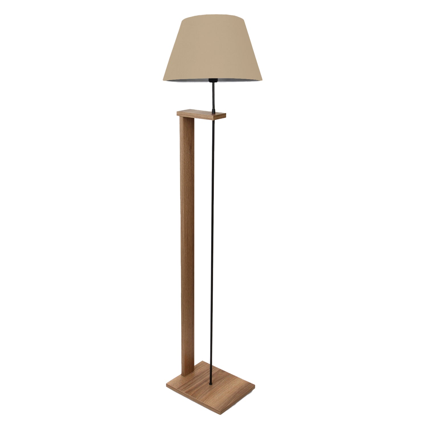 Подова лампа MDF орех с бежов цвят Ф38x150 см