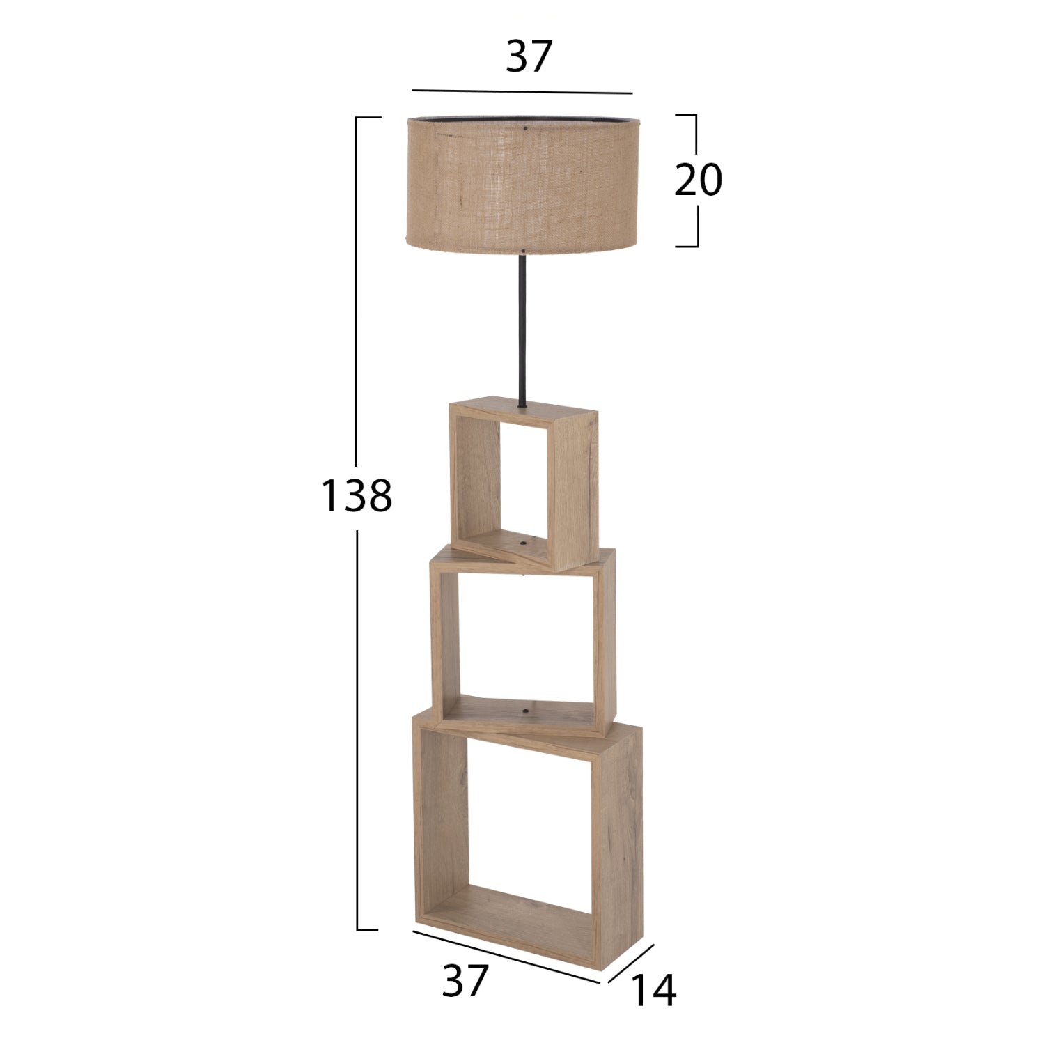 Подова лампа MDF SONOMA - бежов абажур Φ38x140Hсм.