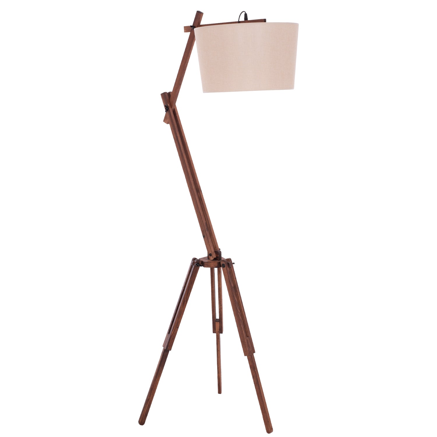 ПОДОВА ЛАМПА CRANE С ТРИПОЖКА И РЪКА БЕЖОВ КАПАК 54x54x170Hcm.