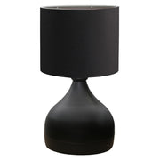 Настолна лампа черен метален корпус, черен платнен абажур, D18.5x45 см