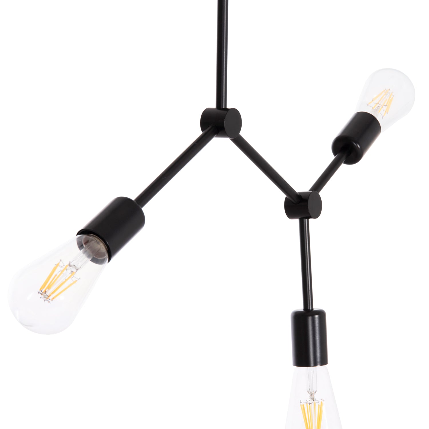 Плафон с 3 осветителни тела Lighty черен метал 52x5x48Hсм.