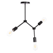 Плафон с 3 осветителни тела Lighty черен метал 52x5x48Hсм.