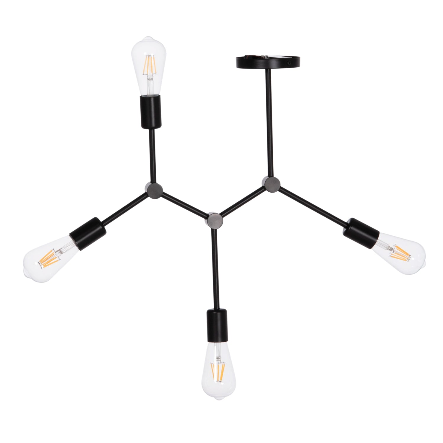 Полилей с 4 осветителни тела LIGHTY черен метал 57x5x52Hсм.