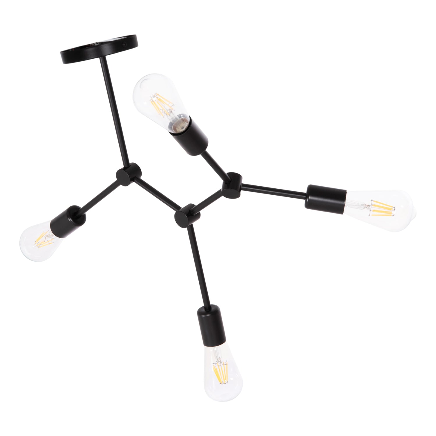Полилей с 4 осветителни тела LIGHTY черен метал 57x5x52Hсм.