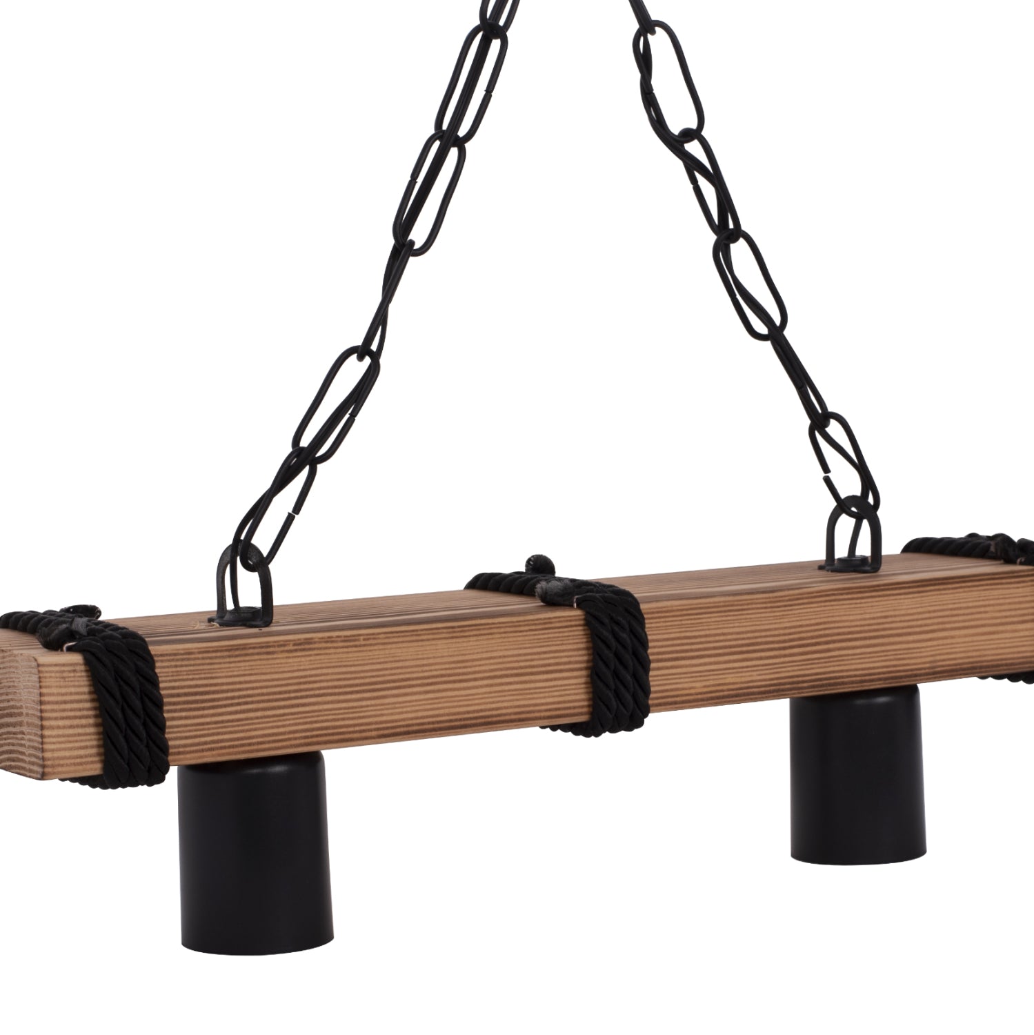 ПЕНДЕЛ ДВУЛАМПЕН С ВЕРИГА И ДЪРВЕНА ДЪСКА 40x10x45Hсм.
