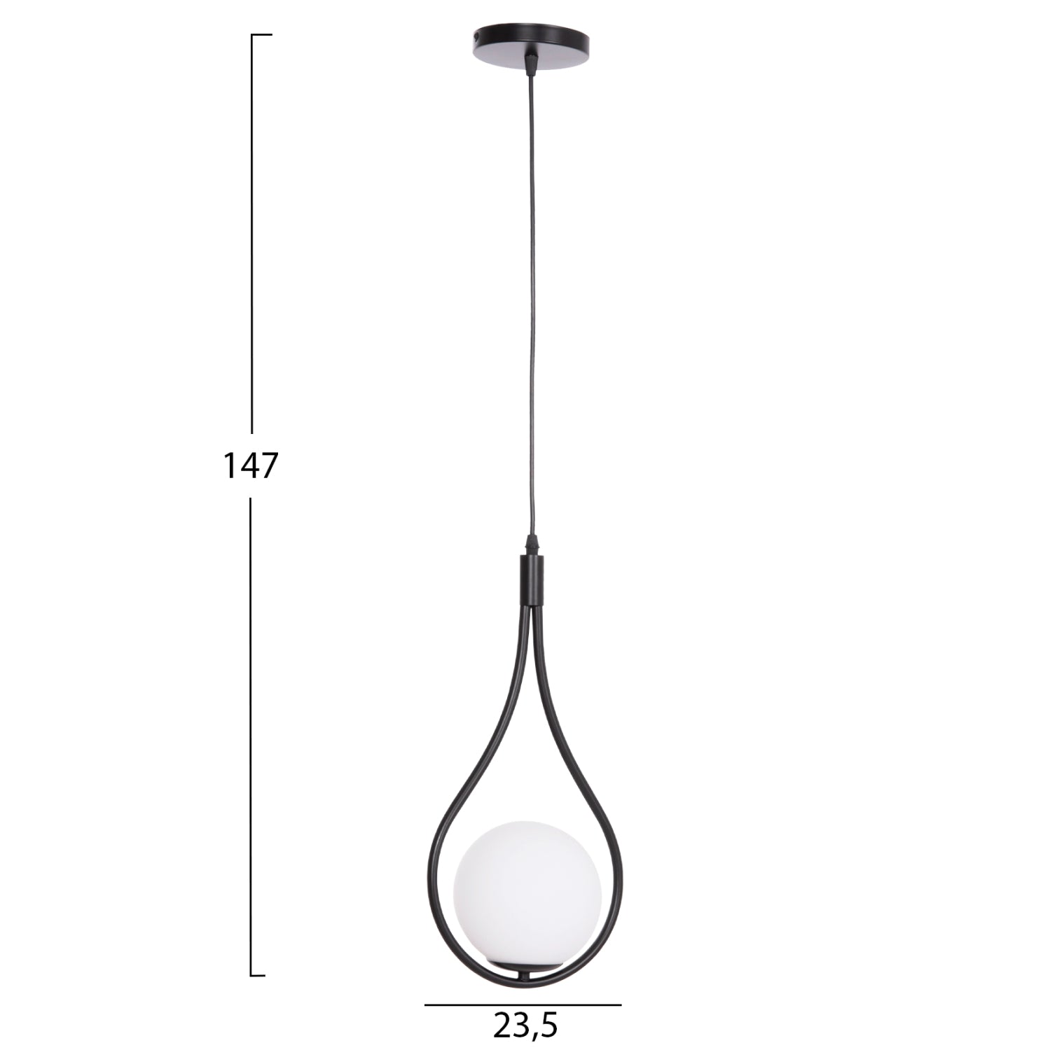 Полилей DROPLET метал в черно-млечнобял глобус 23.5x12x147Hсм.