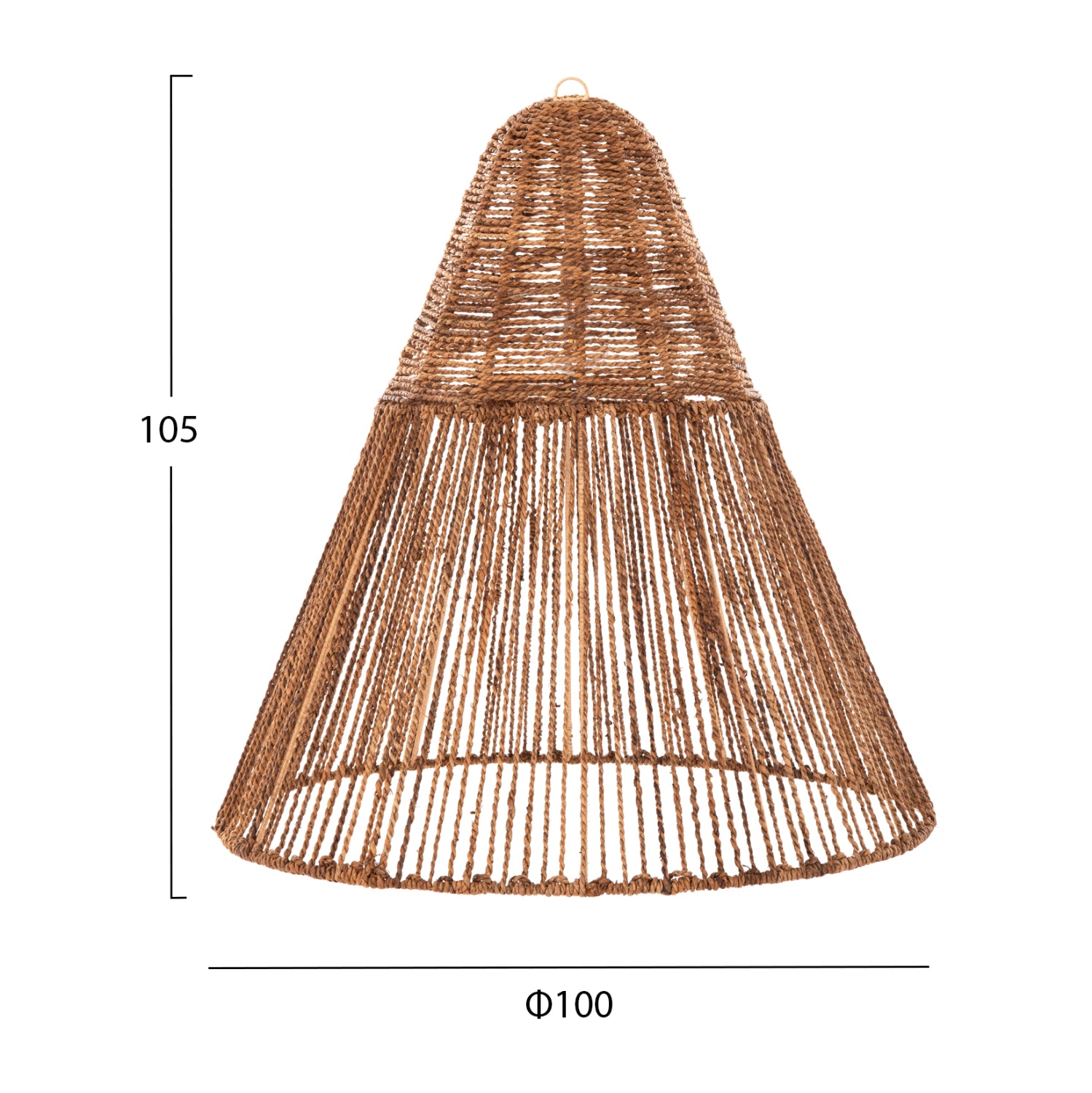 ПЕНДЕЛ СУШЕНИ ВЛАКНА ОТ БАНАНОВО ДЪРВО В КАФЯВ ЦВЯТ Φ100x100-105Hсм.