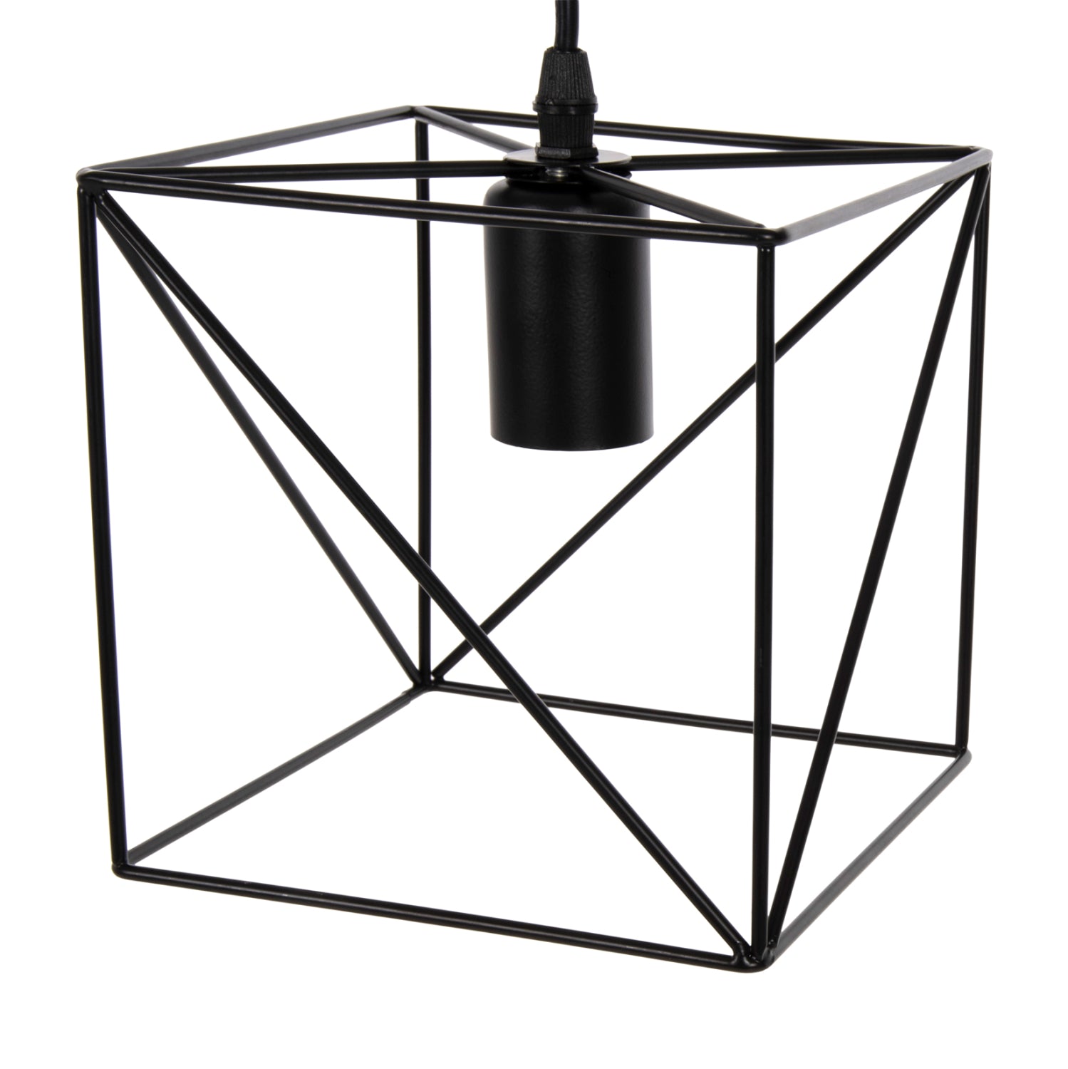 Пендел за таван черен метален куб 16x16x123Hсм.