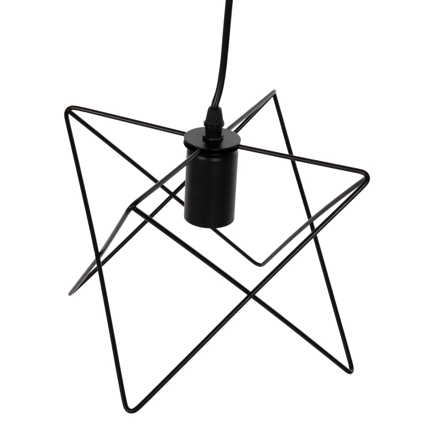 Полилей с черен метален абажур 18x17x120Hсм.
