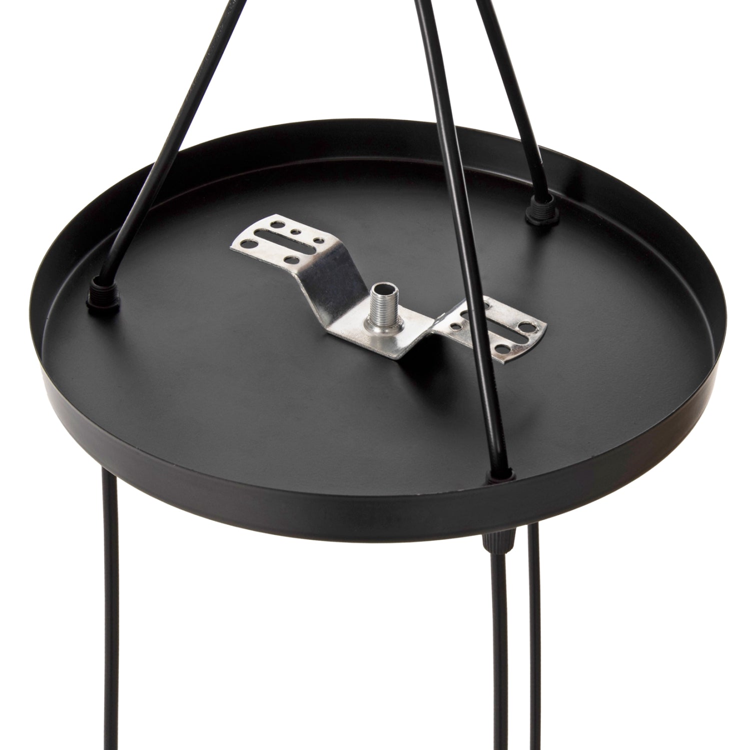Пендел за таван 3-лампов черен метал-стъкло Φ14x123Hcm.