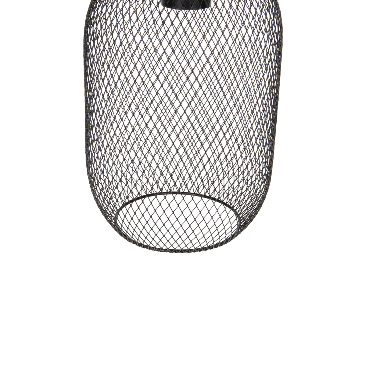 Пендел за таван 3-лампов черен метал с мрежести капаци Φ24x123Hcm.
