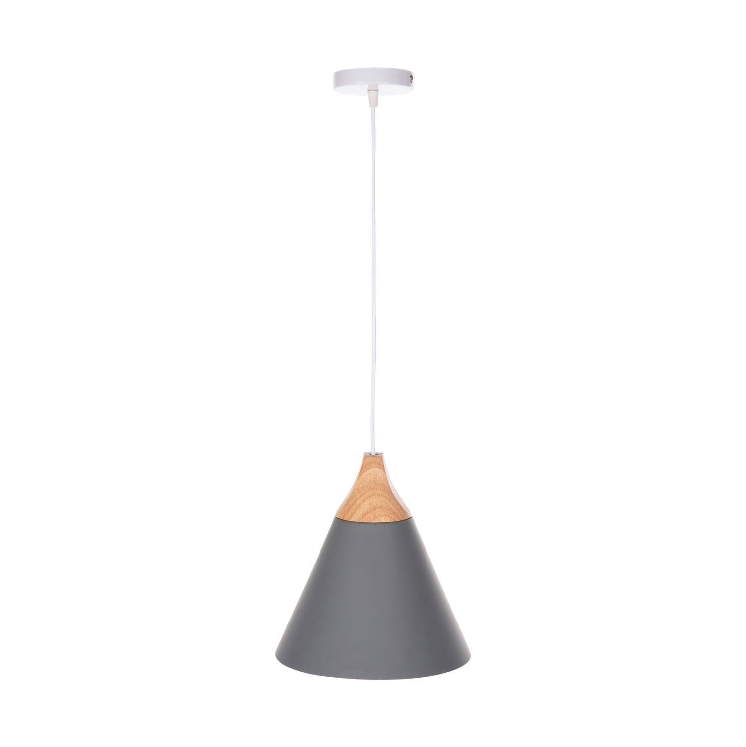 Пенделна лампа за таван сив метал капак Φ25x125Hсм.