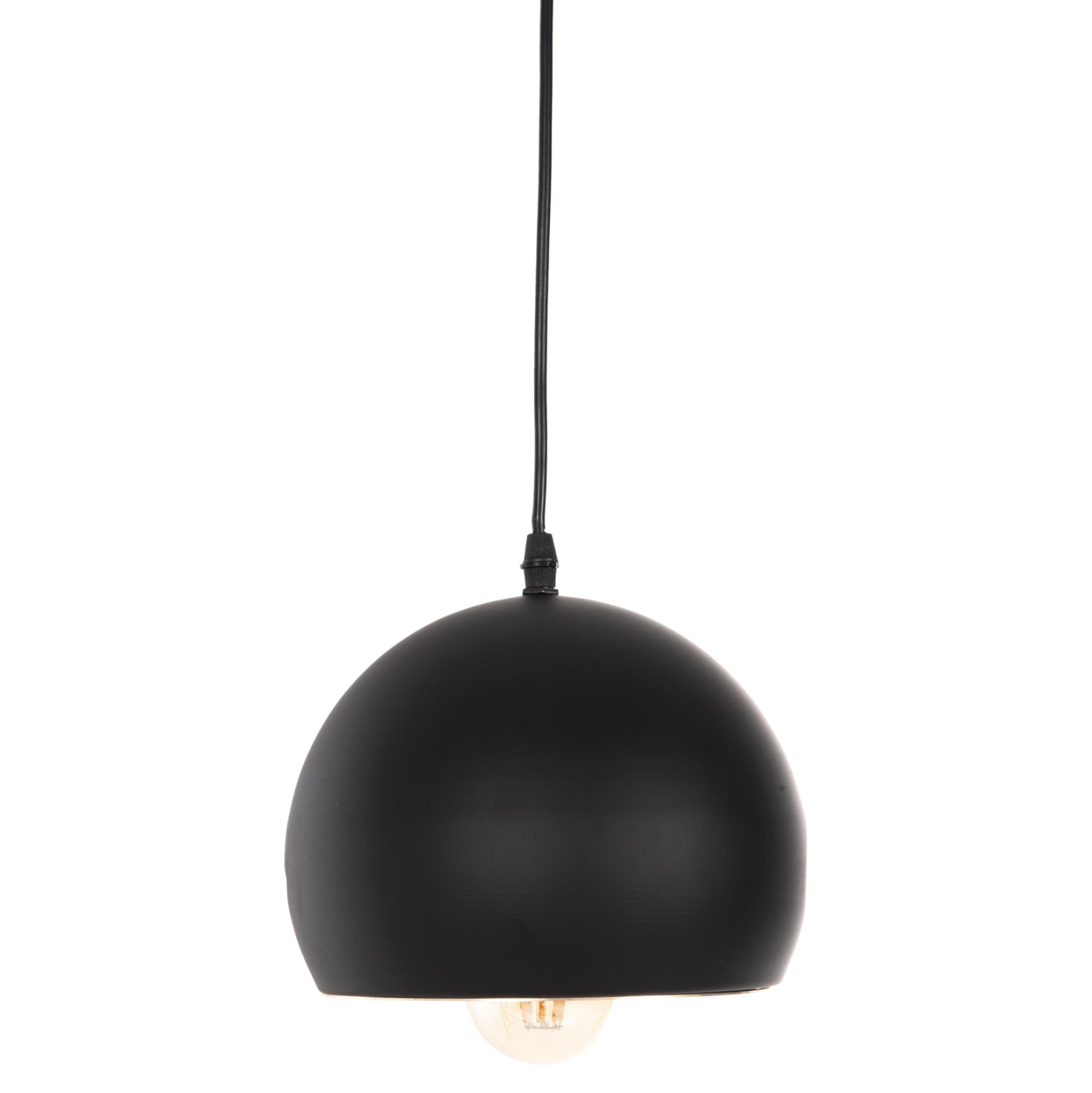 Пендел черен алуминиев сферичен абажур Φ20x113Hcm.