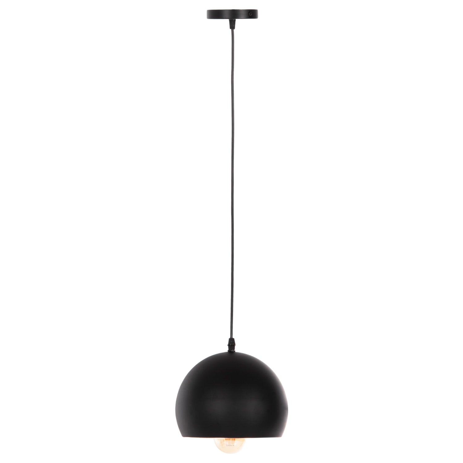 Пендел черен алуминиев сферичен абажур Φ20x113Hcm.