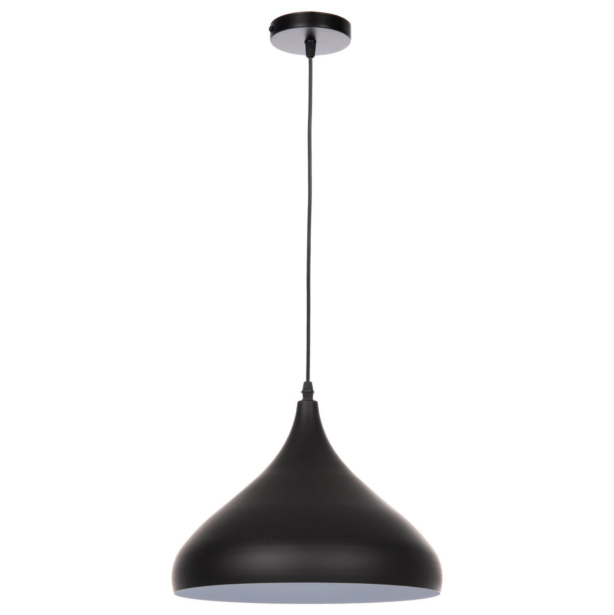 Пенделна лампа за таван черен метален абажур Φ32x125Hсм.