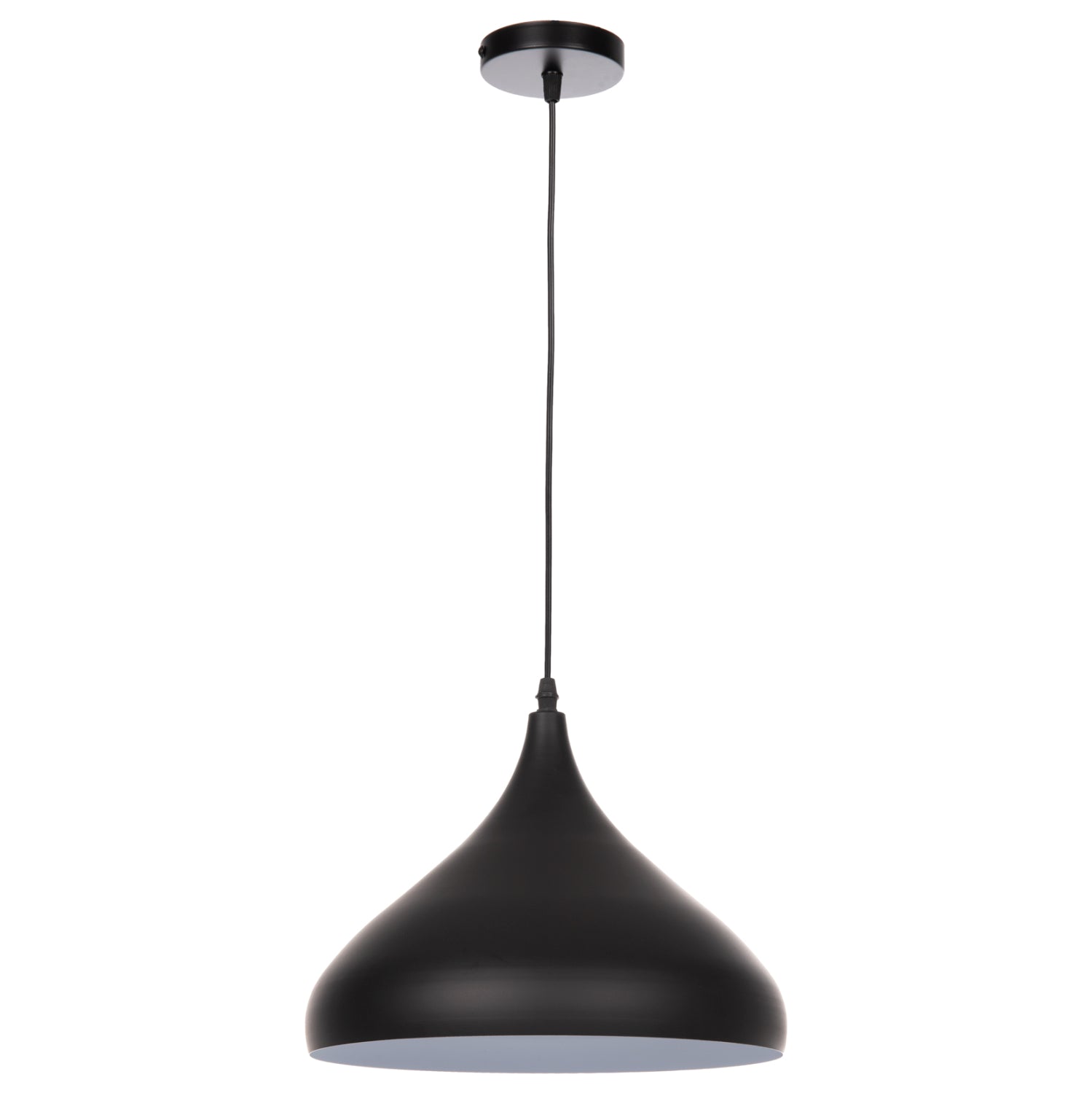 Пенделна лампа за таван черен метален абажур Φ32x125Hсм.