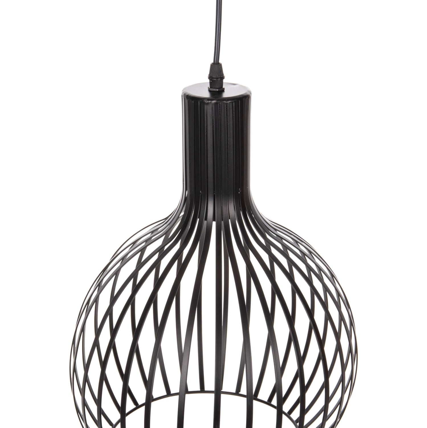 Пенделна лампа за таван черен метален абажур Φ28x138Hсм.
