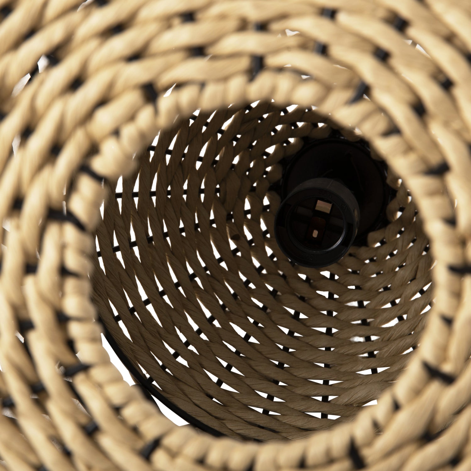 Пенделна лампа хартия, въже в бежово и черно Φ55,5x44Hсм.