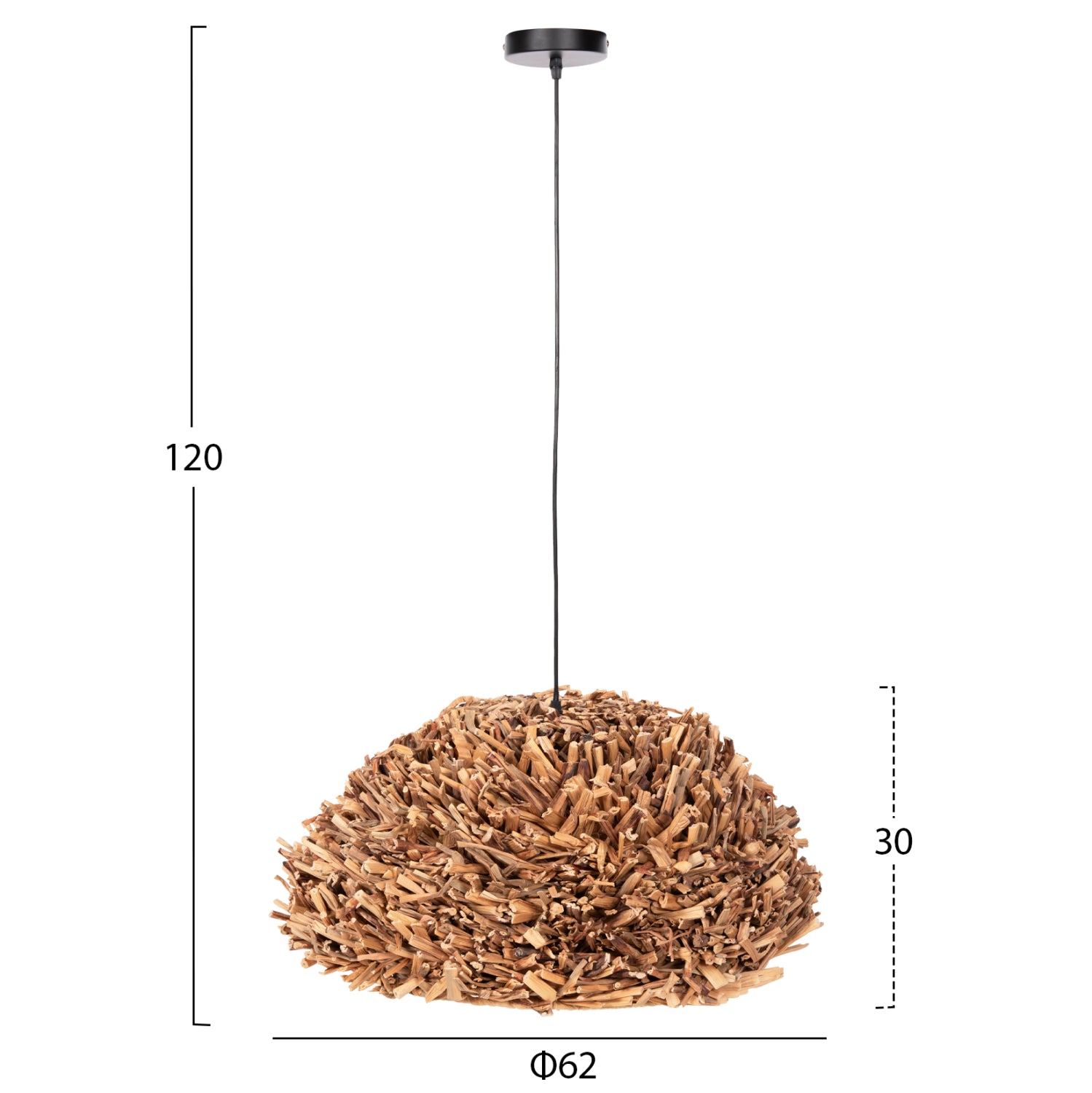 Пендел за таван воден хиацинт в естествен цвят Φ62x30-120Hcm.